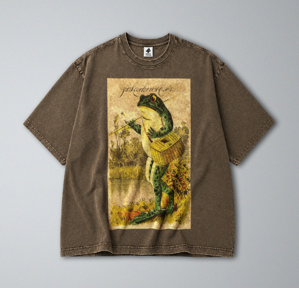 Frog Going Fishing - Short Sleeve Tee