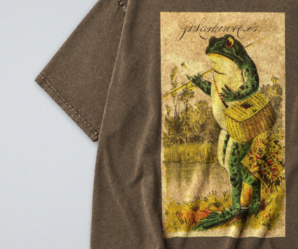 Frog Going Fishing - Short Sleeve Tee