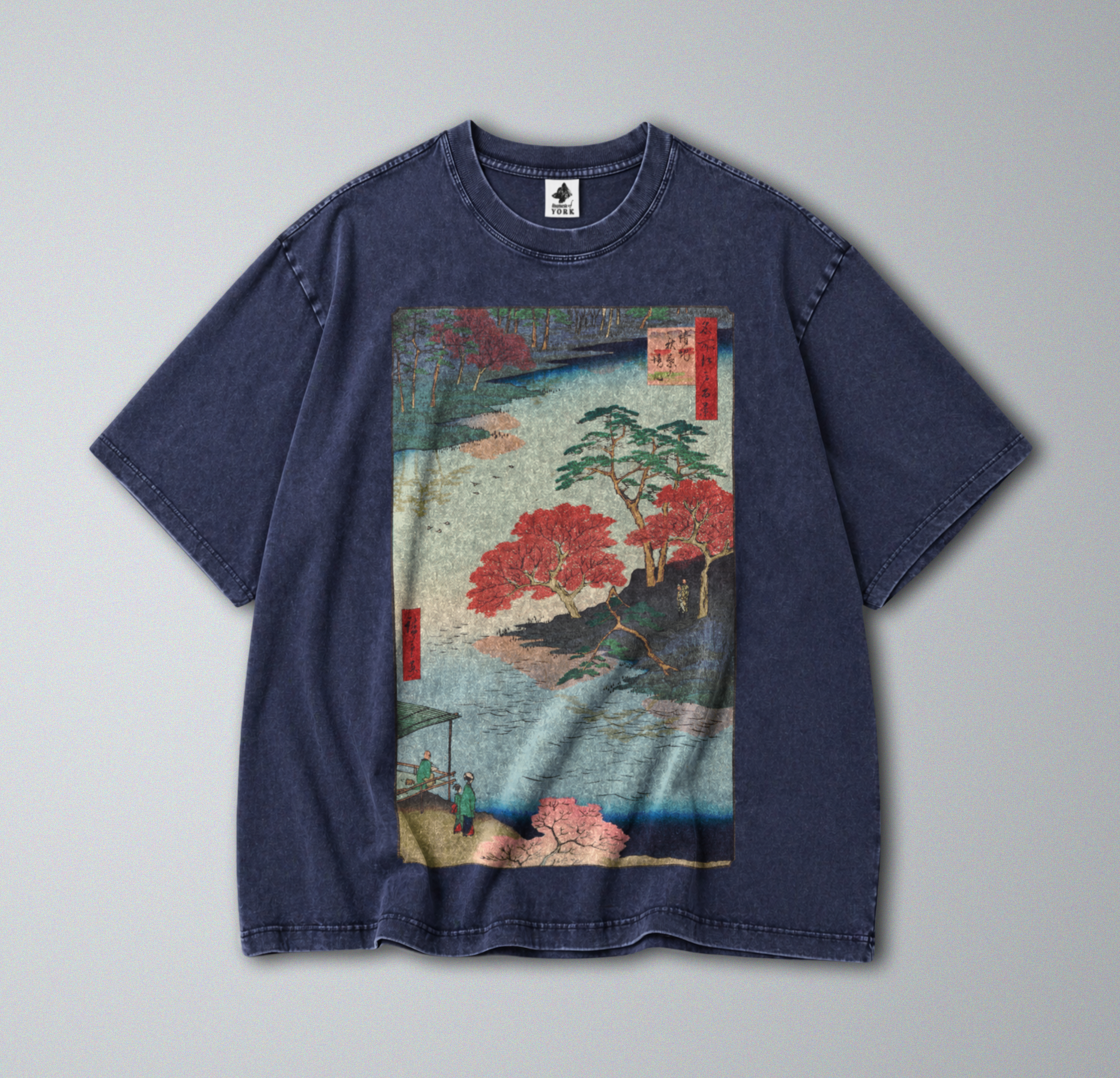Oversized Snow Washed Cotton Tee - Japan's Shinto Akiba Shrine
