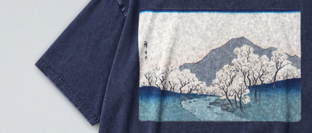 Japanese Sakura Mountain - Short Sleeve Tee