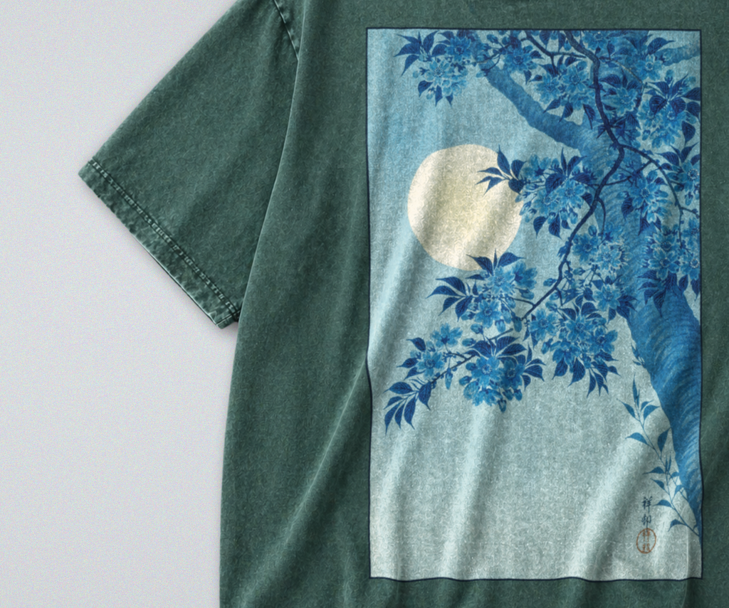 Japanese Tree in Moonlight - Short Sleeve Tee