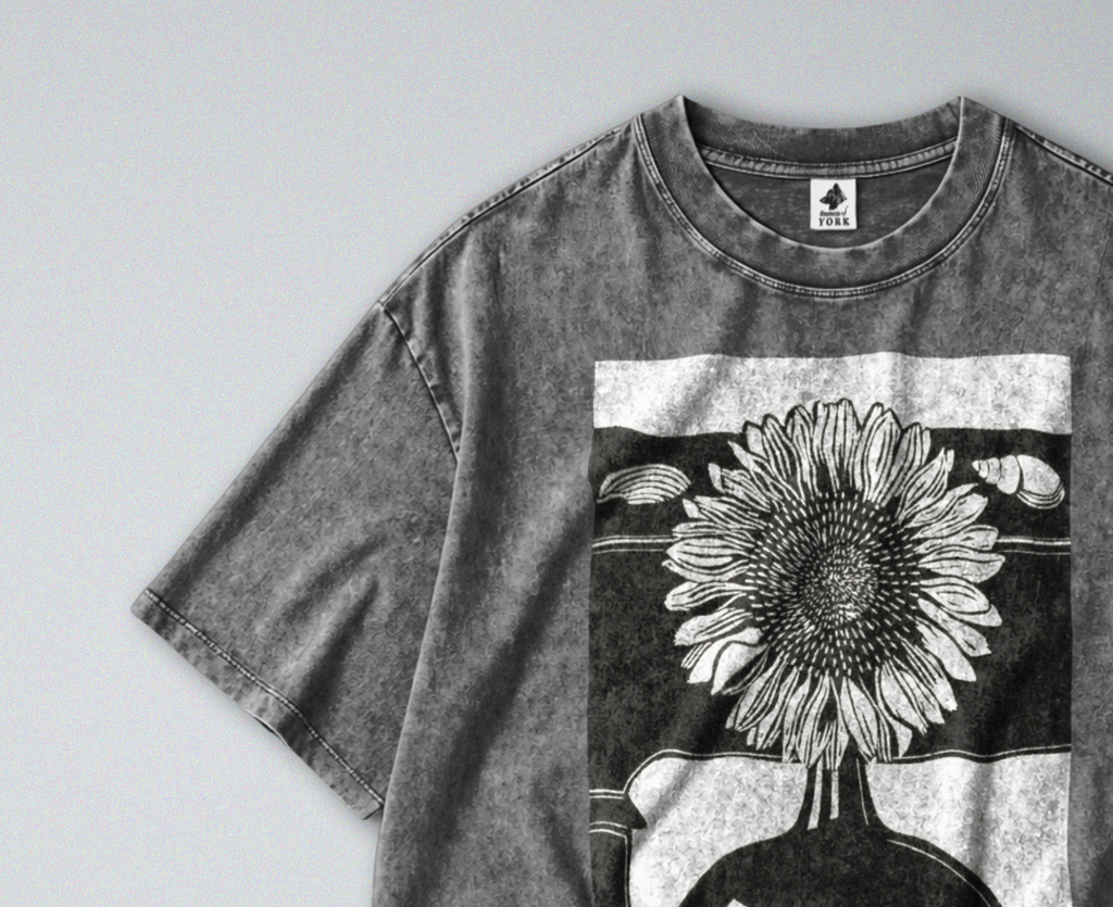 Black & White Sunflower - Short Sleeve Tee