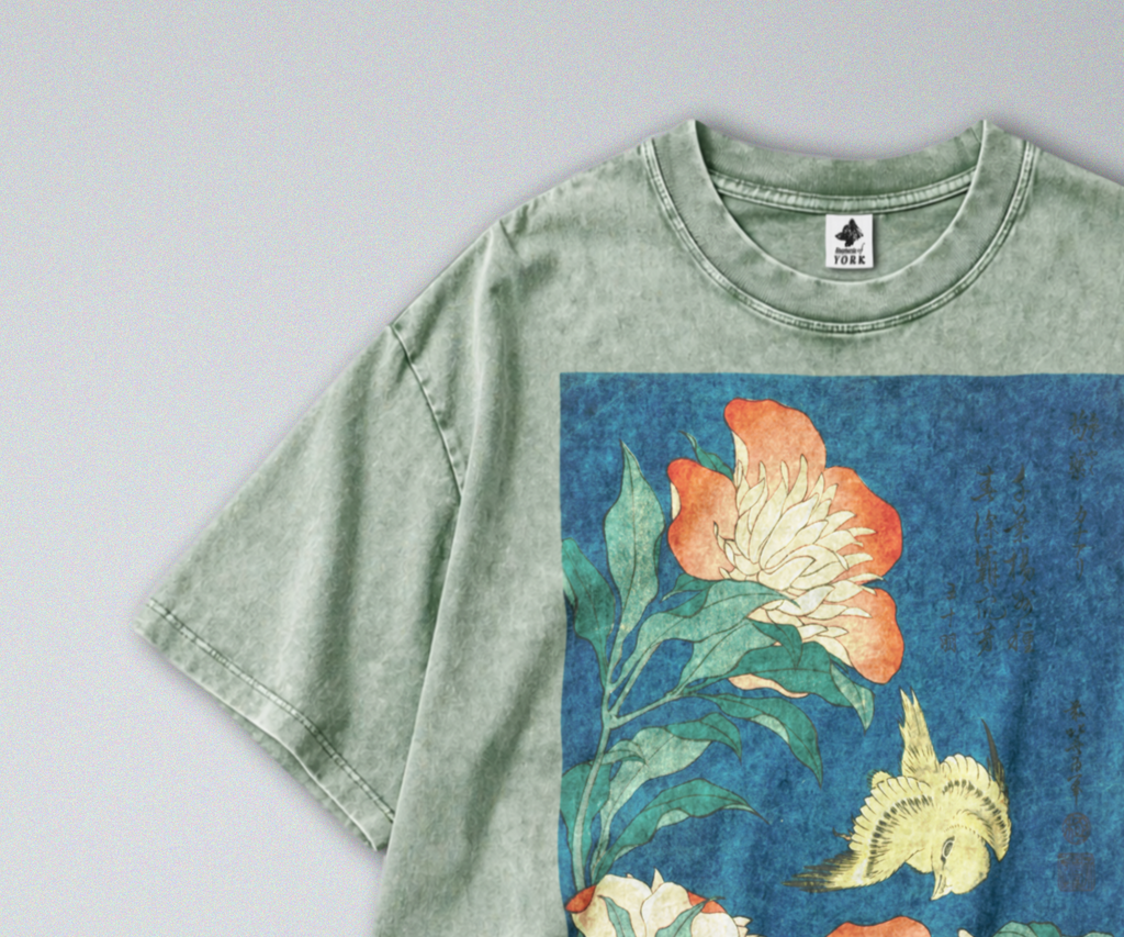 Japanese Flowers & Canary - Short Sleeve Tee