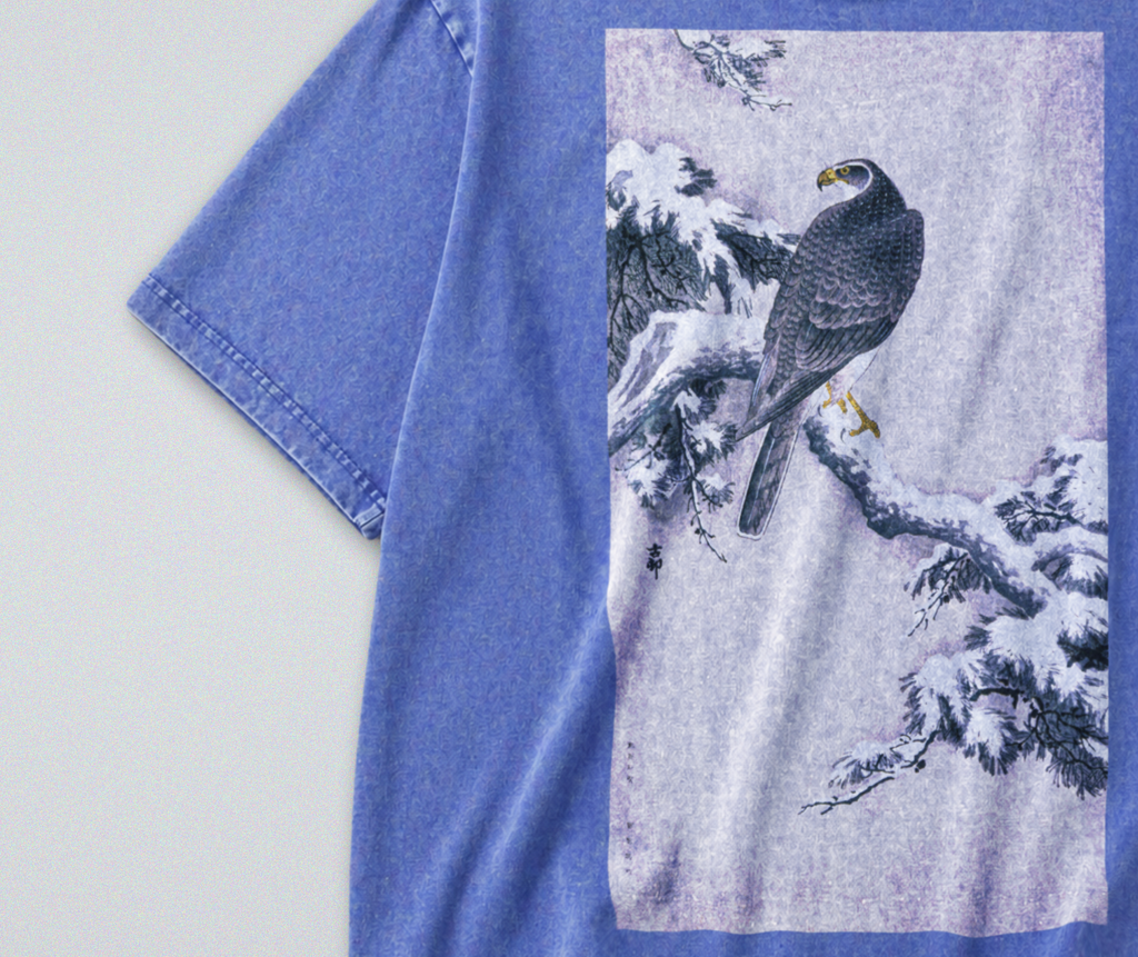 Hawk on Snowy Branch - Short Sleeve Tee