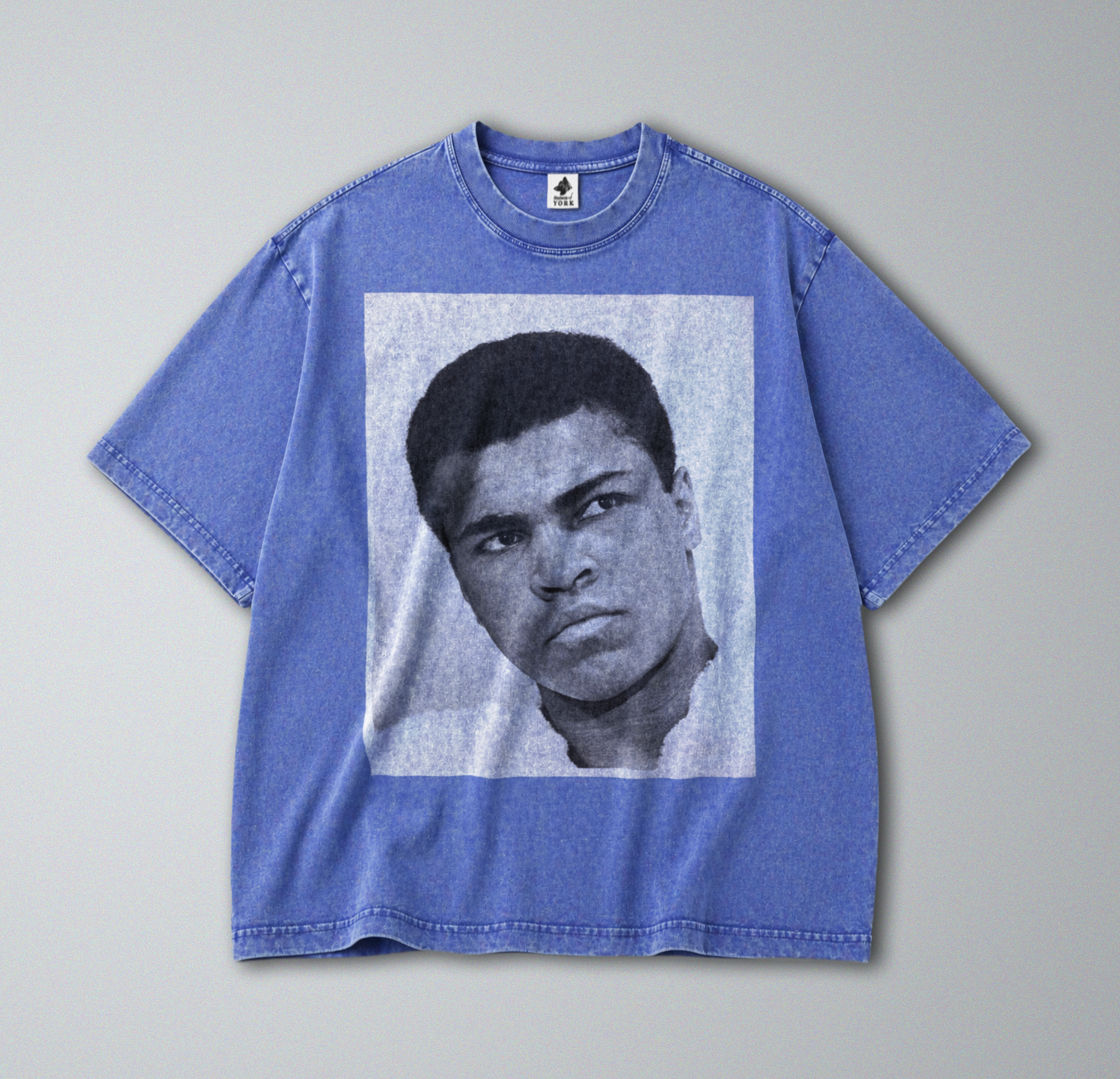 Oversized Snow Washed Cotton Tee - Muhammad Ali Photograph Print