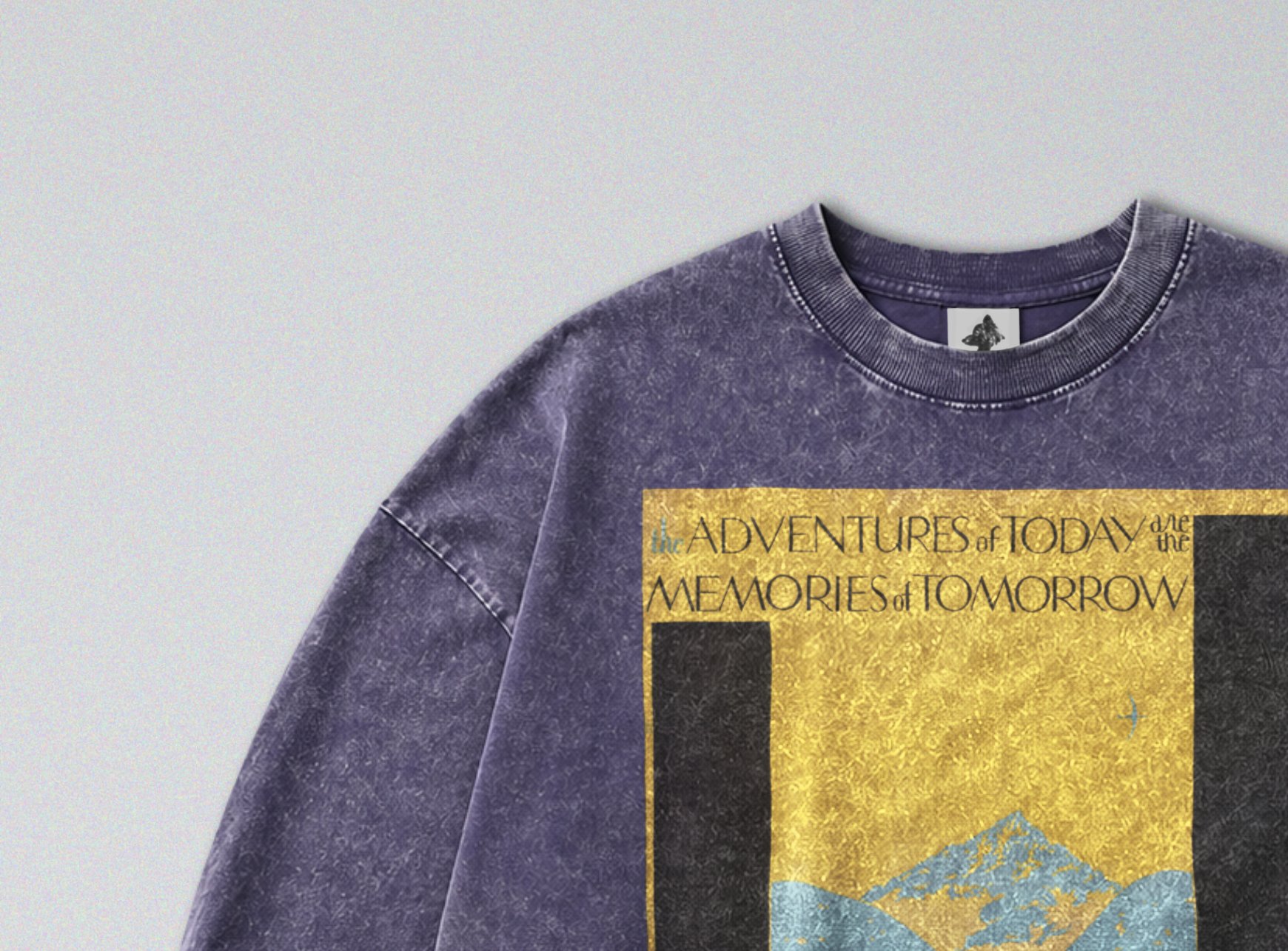 Oversized Snow Washed Long Sleeve Cotton Tee - National Parks Print