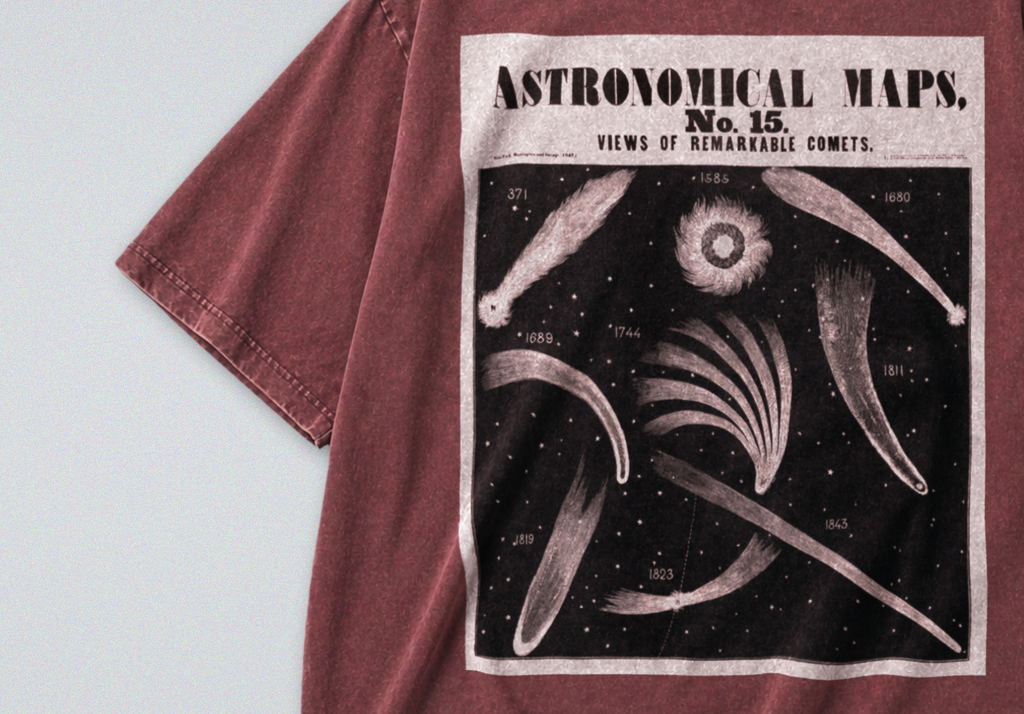 Map of Outer Space Comets - Short Sleeve Tee